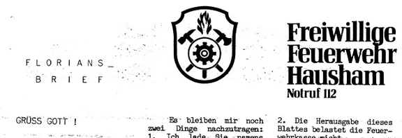 der erste Floriansbrief von 1984